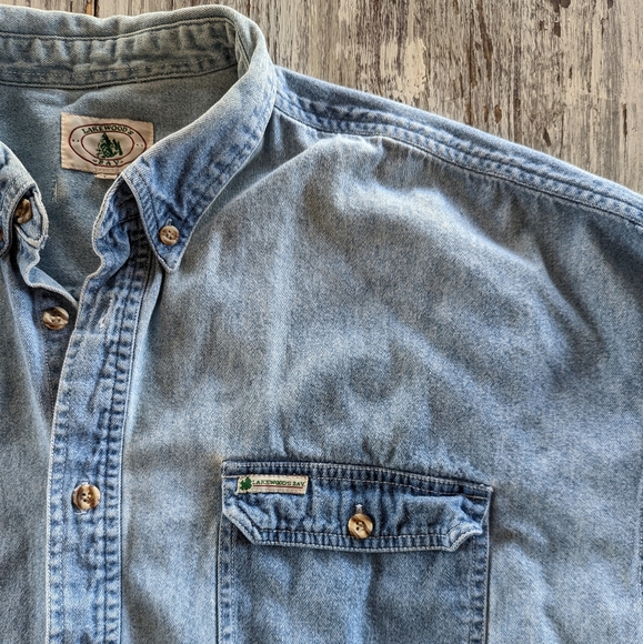 2/$45 Oversized Demin Button Down Shirt Womens XL 2/$45 - Picture 4 of 11